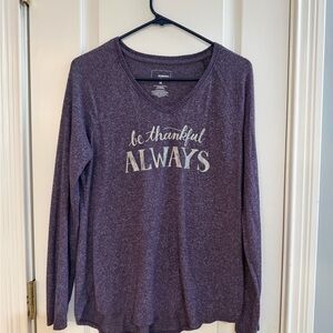 Sonoma Purple V-Neck Long Sleeve Top